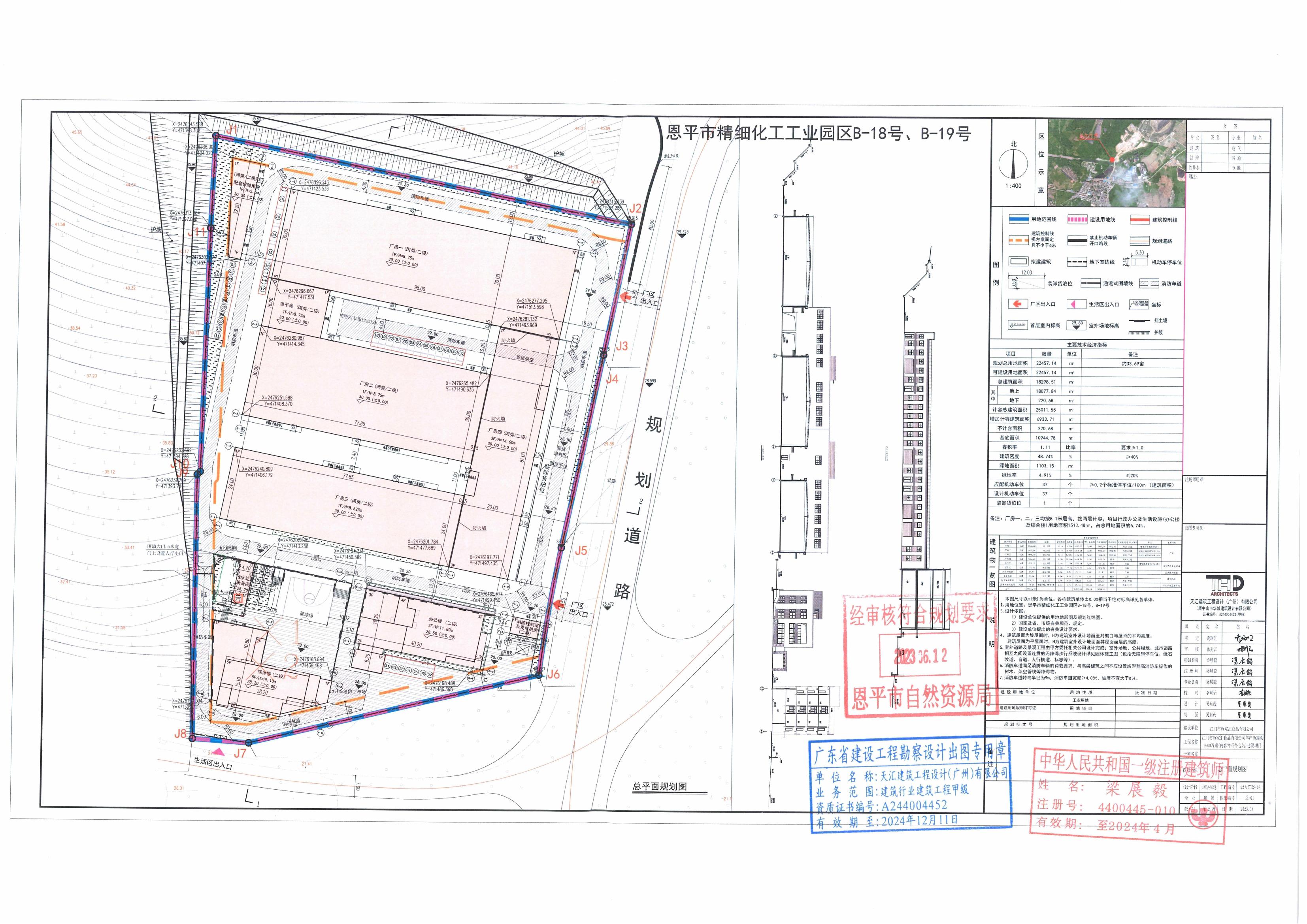 2023年6月1日【批后公告】欧亚国际官网
精细化工工业园区B-18、B-19号规划设计（江门市鱼家汇食品有限公司）总平面图_00.jpg