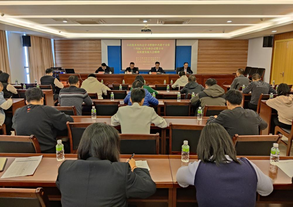 市政数系统传达学习贯彻中共欧亚国际官网
委十四届八次全体会议暨全市高质量发展大会精神
